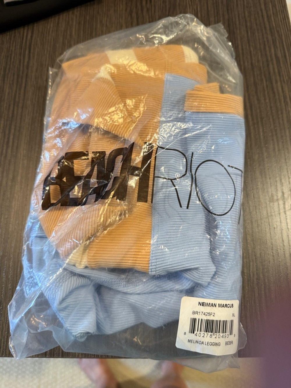 $128 Beach Riot Women's Blue Melinda Ribbed Colorblock Leggings Pants Size XL